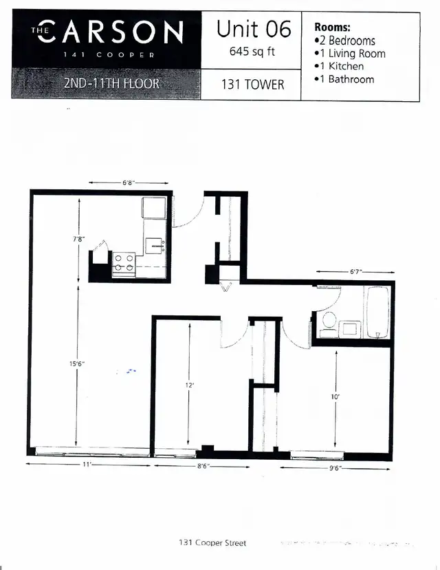 2 Bdrm Apt - AUGUST 1st 2026 - The Carson