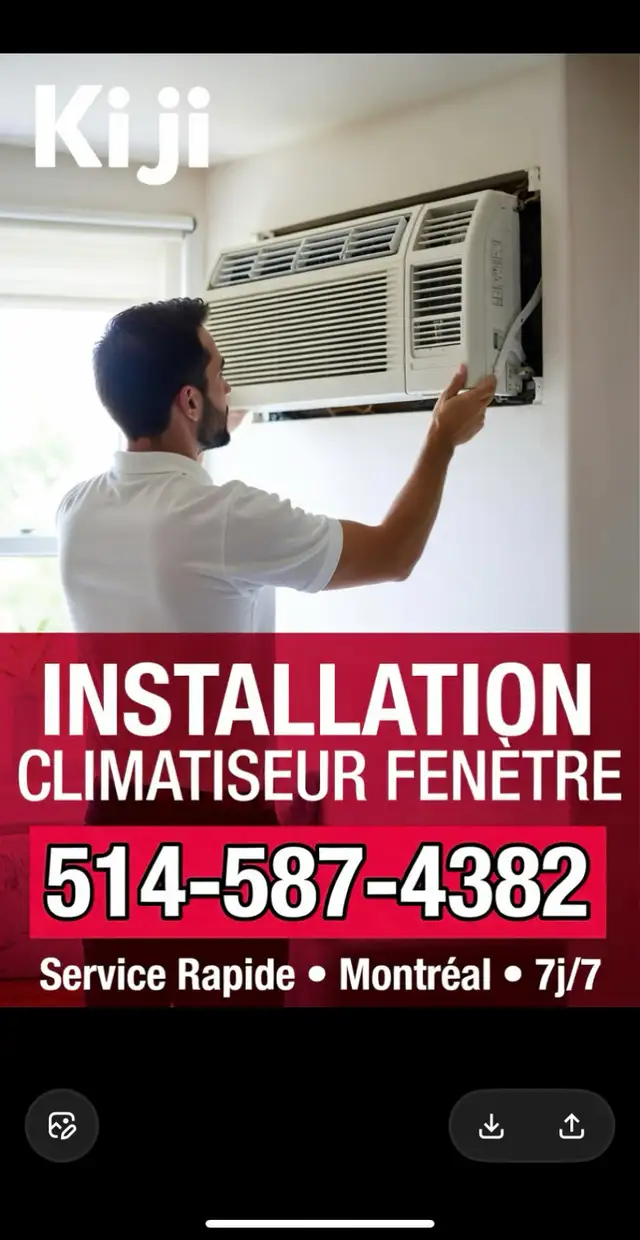 installation climatiseur- air climatisé 514-587-4382