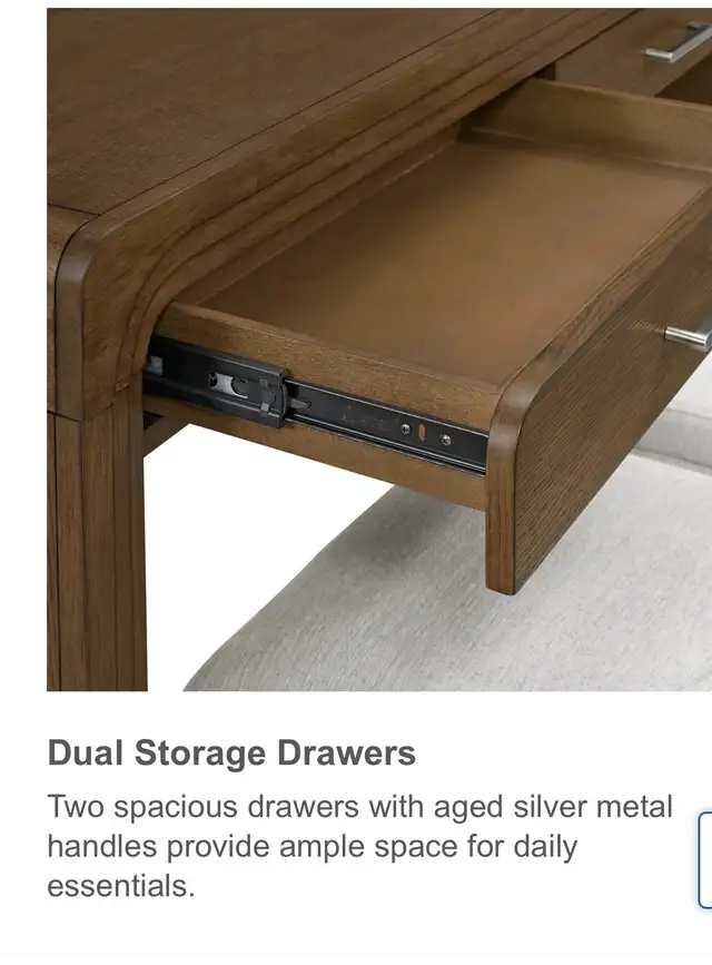 52" Accent console with 2 storage ottomans - Photo 4