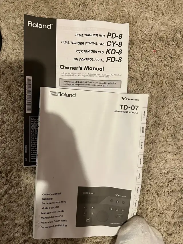 Roland TD-07KV V-DRUMS Electric MESH Drums System with Brain and - Photo 8