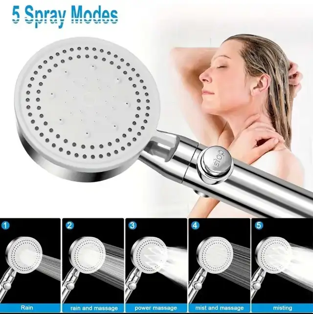 Handheld Shower Head Kit - High Pressure & Water Saving - Photo 7