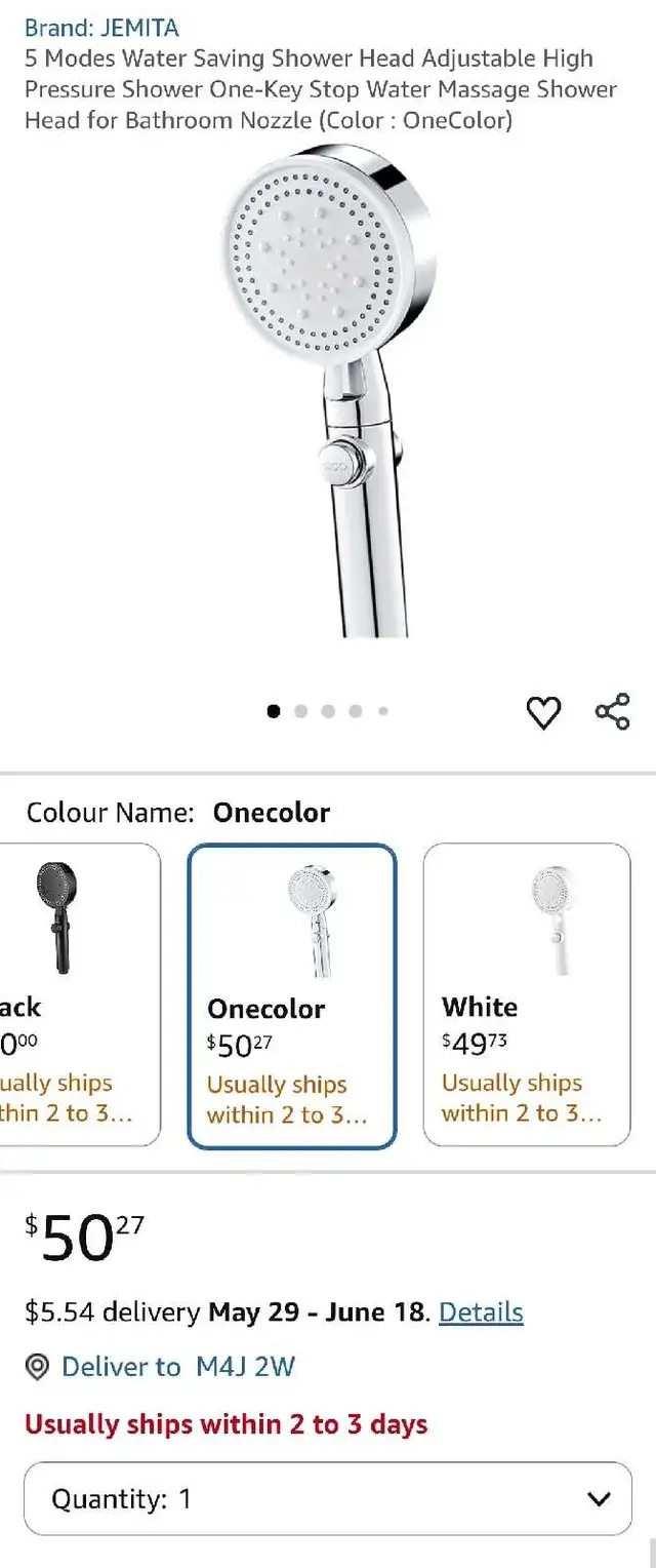 Handheld Shower Head Kit - High Pressure & Water Saving - Photo 9