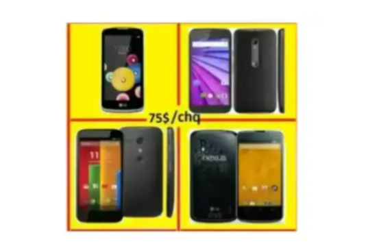 TOUS A 75$ CHQ ANDROID MOTOROLA XT1032 LG K4 K121 NEXUS 4 UNLOCK