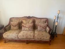 Ornate Victorian-Style Sofa Set (Couch   Oversized Chair) — $500