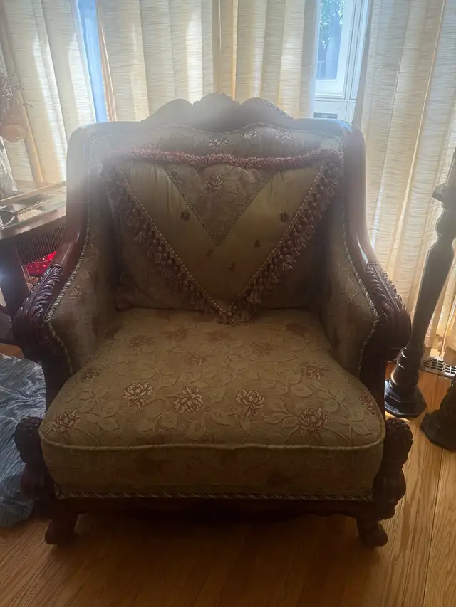 Ornate Victorian-Style Sofa Set (Couch   Oversized Chair) — $500 - Photo 3