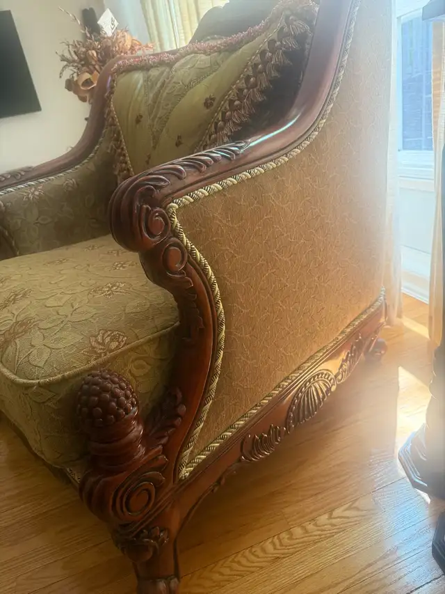 Ornate Victorian-Style Sofa Set (Couch   Oversized Chair) — $500 - Photo 4