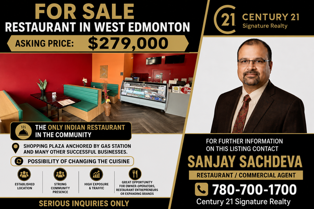 For Sale - Restaurant In West Edmonton