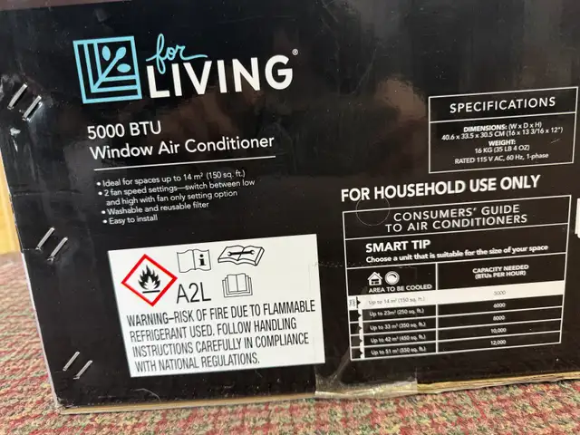 5,000 BTU Air Conditioner New (Window Unit) - Photo 2