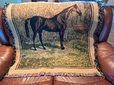 Jeté motif cheval 90 X 52 po