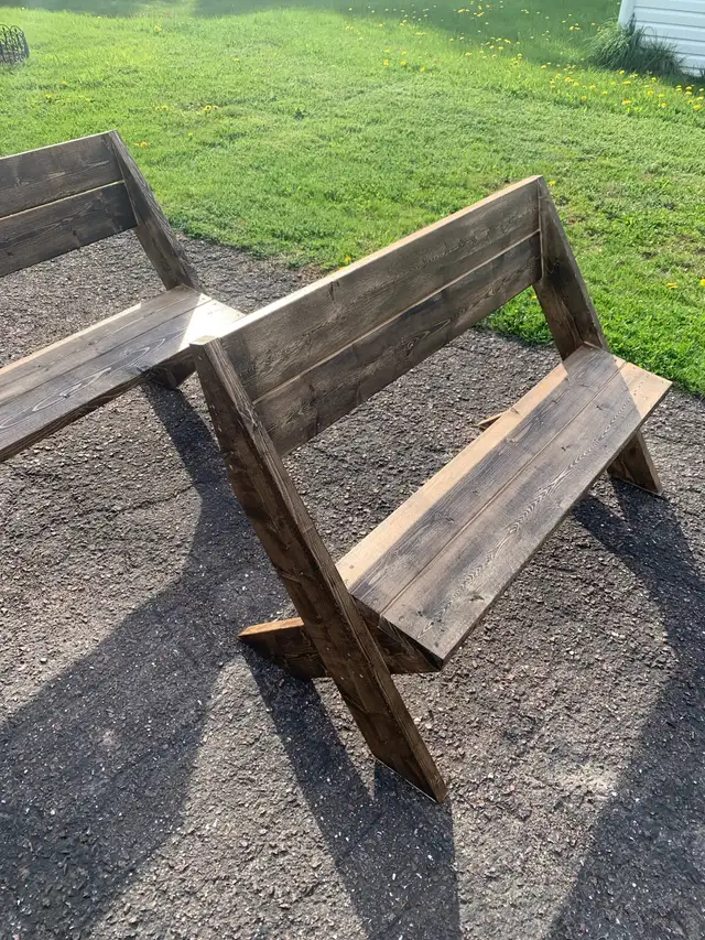 wood stained 2x6 bench for patio or fire pits - Photo 2