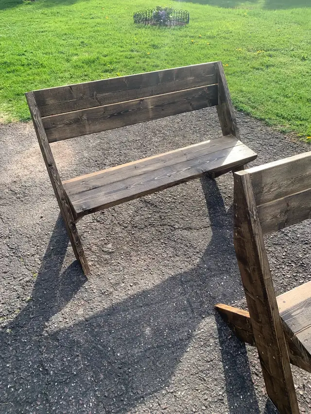 wood stained 2x6 bench for patio or fire pits - Photo 3