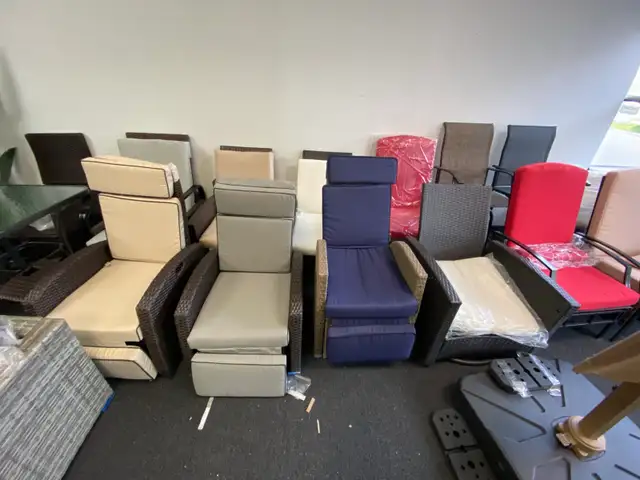 Outdoor PE Wicker Recliner Chairs w/ Cushions
