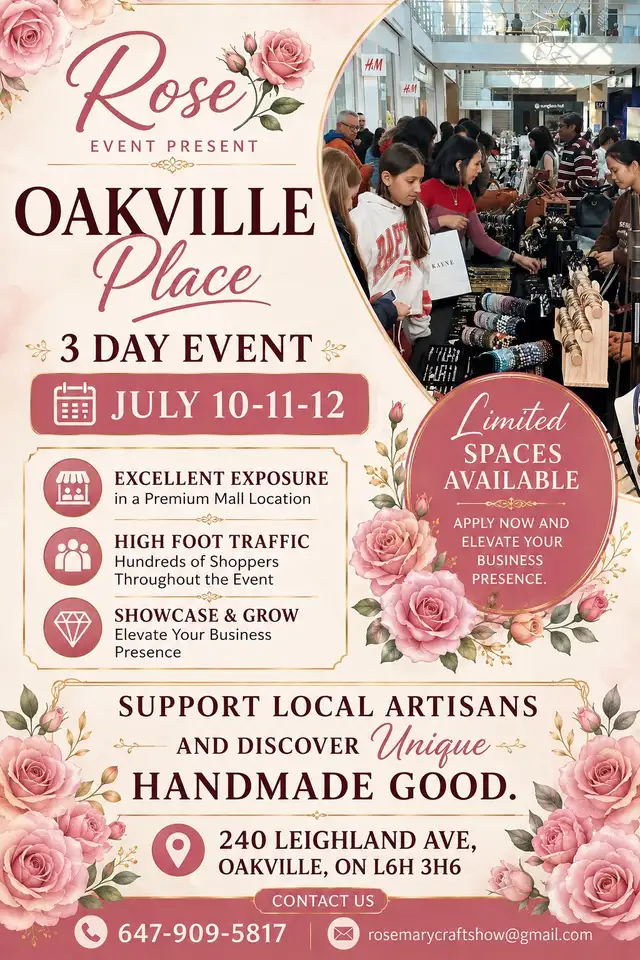 ‏vendors wanted Oakville Place marketing