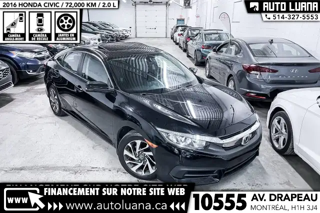 2016 HONDA Civic EX TOIT/CAMERA/ANGLE MORT/MAGS/KEYLESS/72,000km - Photo 5