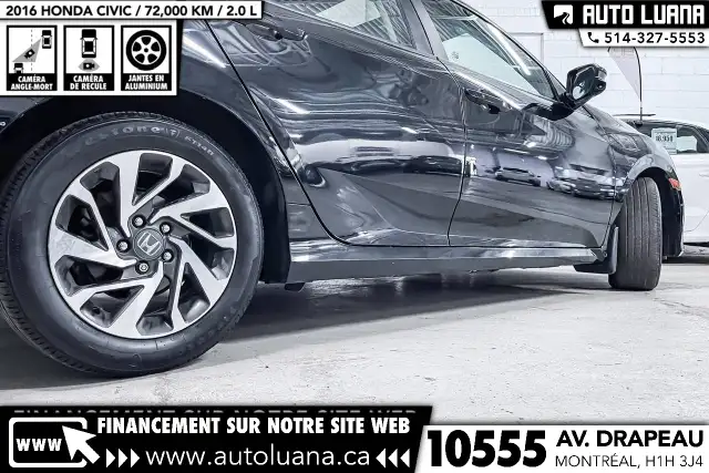 2016 HONDA Civic EX TOIT/CAMERA/ANGLE MORT/MAGS/KEYLESS/72,000km - Photo 9