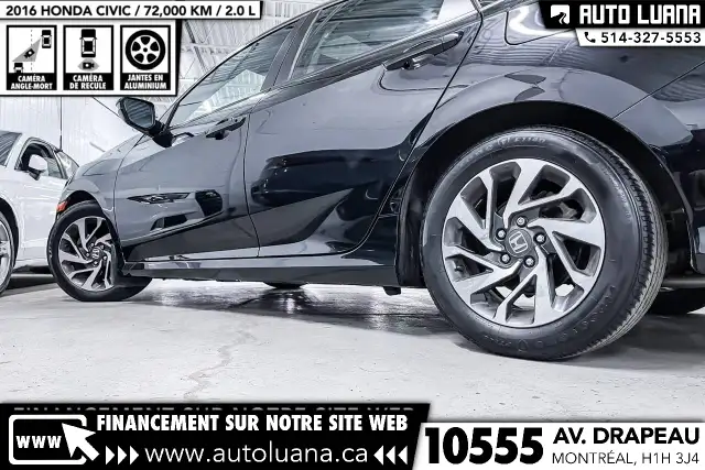 2016 HONDA Civic EX TOIT/CAMERA/ANGLE MORT/MAGS/KEYLESS/72,000km - Photo 13