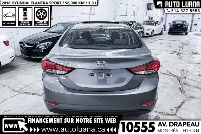 2016 HYUNDAI Elantra Sport TOIT/MAGS/CAMERA/BLUETOOTH/98,000km - Photo 9