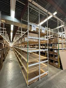 Used industrial shelving  6' & 12' tall / 24'deep  x 46' wide