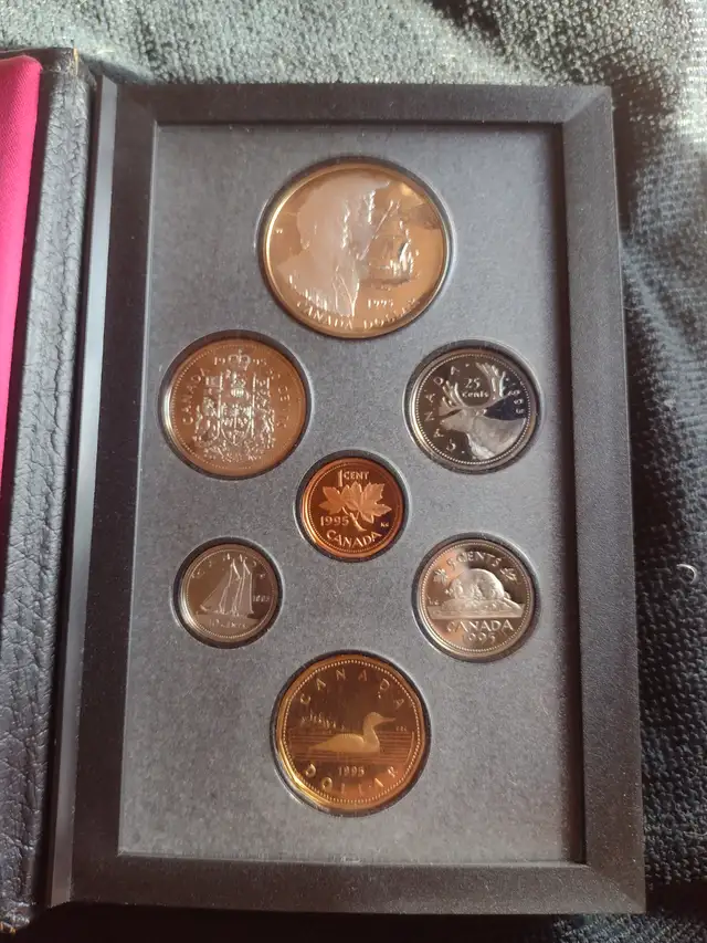 1995 Canadian double dollar proof set 92.5 silver dollar - Photo 3