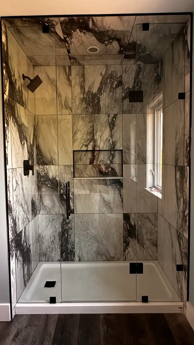 BATHTUB SLIDING GLASS DOORS SHOWER ENCLOSURE GLASS RAILING PARTI - Photo 5