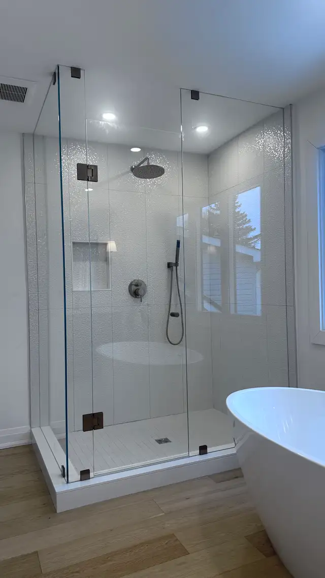 BATHTUB SLIDING GLASS DOORS SHOWER ENCLOSURE GLASS RAILING PARTI - Photo 9