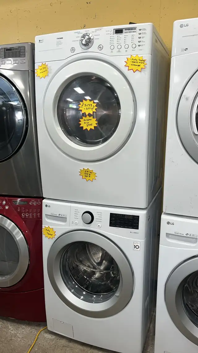 LG 27" Stackable Washer and Dryer-30-Day Warranty