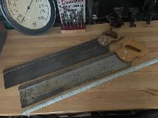 Vintage Stanley & Nicholson 24' steel back miter saws