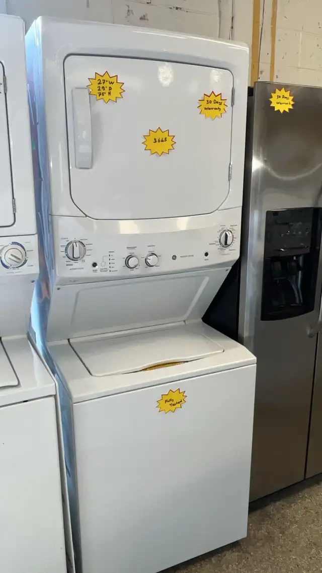 GE Stacked 27" Big Capacity Laundry-30-Day Warranty