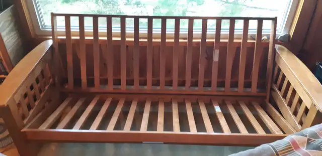 Solid Hardwood Futon  frame and mattress $350 - Photo 2