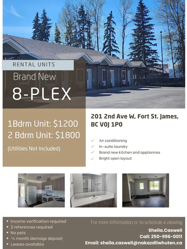 Brand New 8-Plex Rental Units - 1-bedroom / 2-bedroom units