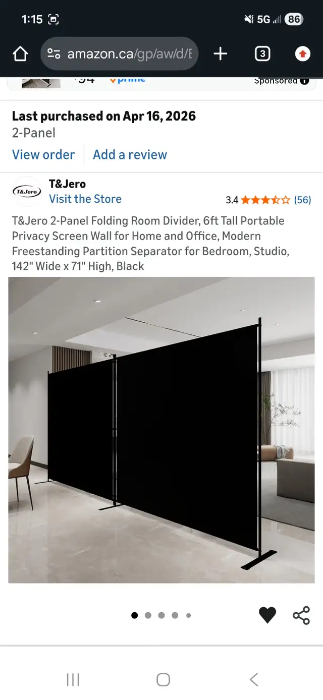 Two privacy panels black new havent used it - Photo 4