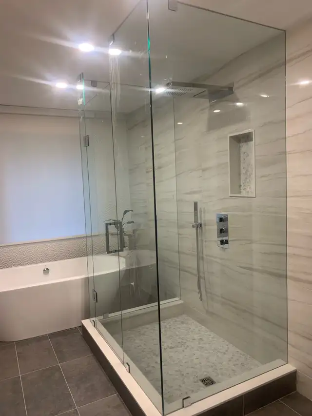 GLASS SHOWER ENCLOSURES DOORS OFFICE GLASS PARTITION RAILING ETC - Photo 2