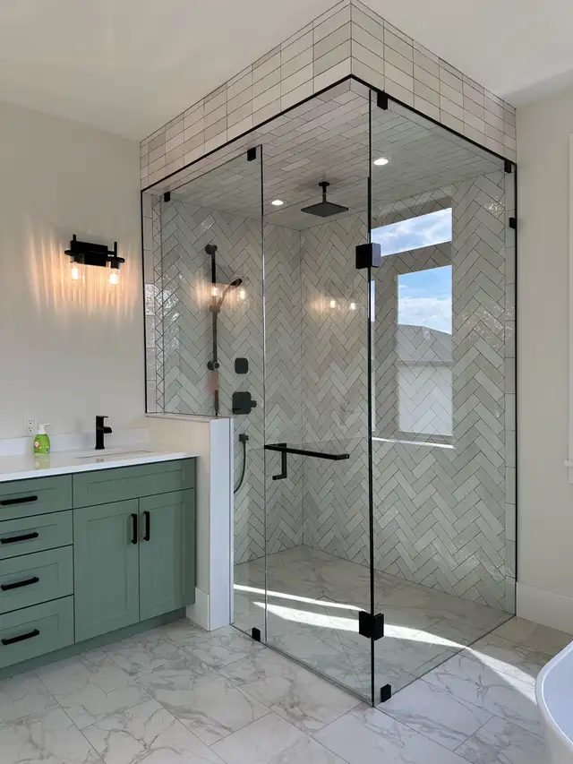CUSTOM SHOWER GLASS ENCLOSURES SHOWER DOORS BATHTUB GLASS SLIDER