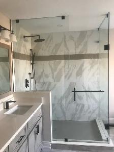 BATHTUB SLIDING GLASS DOORS SHOWER ENCLOSURE GLASS RAILING PARTI