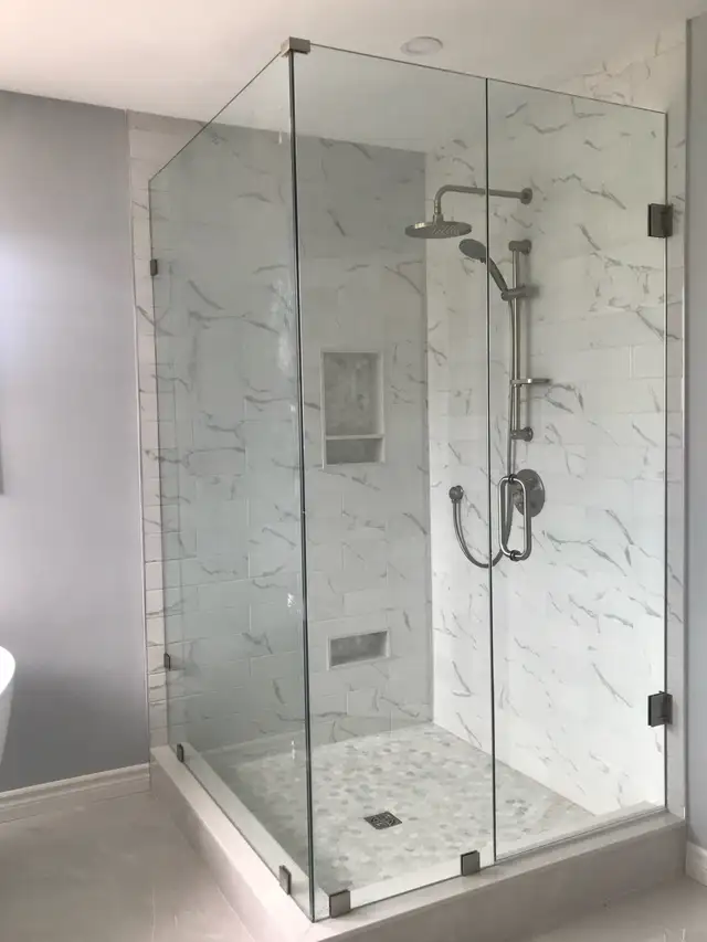 BATHTUB SLIDING GLASS DOORS SHOWER ENCLOSURE GLASS RAILING PARTI - Photo 2