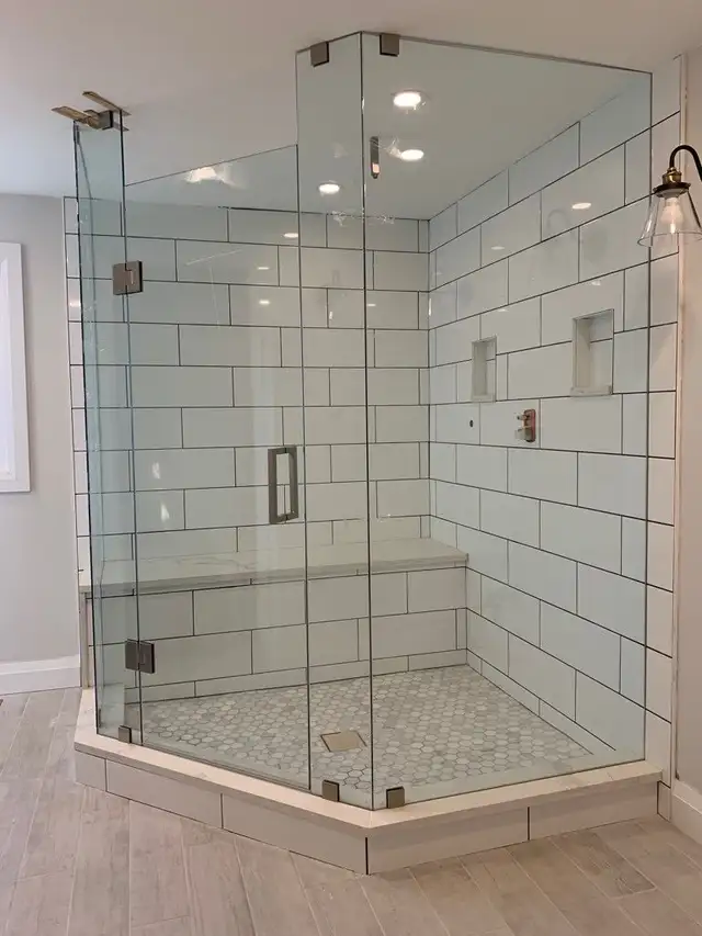 BATHTUB SLIDING GLASS DOORS SHOWER ENCLOSURE GLASS RAILING PARTI - Photo 3