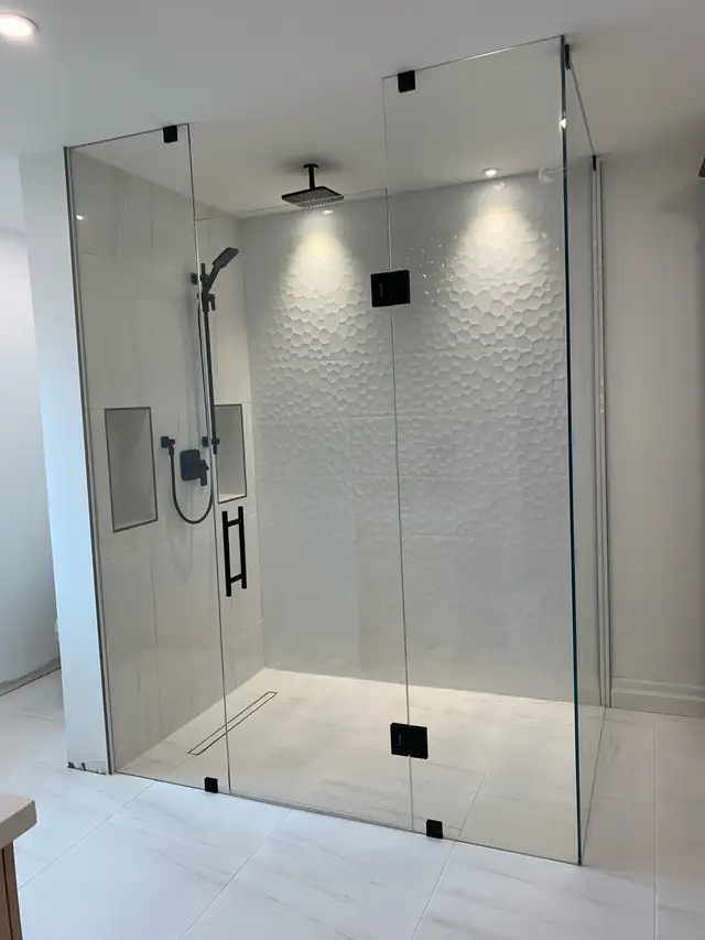 BATHTUB SLIDING GLASS DOORS SHOWER ENCLOSURE GLASS RAILING PARTI - Photo 4