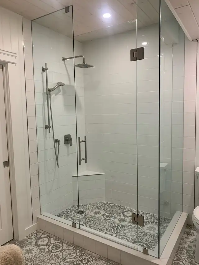 BATHTUB SLIDING GLASS DOORS SHOWER ENCLOSURE GLASS RAILING PARTI - Photo 7