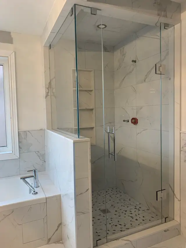 BATHTUB SLIDING GLASS DOORS SHOWER ENCLOSURE GLASS RAILING PARTI - Photo 10