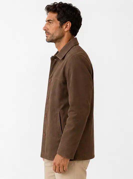 Men’s Premium Brown Leather Jacket - Photo 2