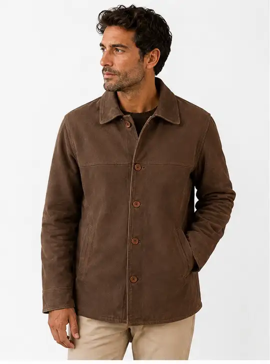 Men’s Premium Brown Leather Jacket - Photo 3