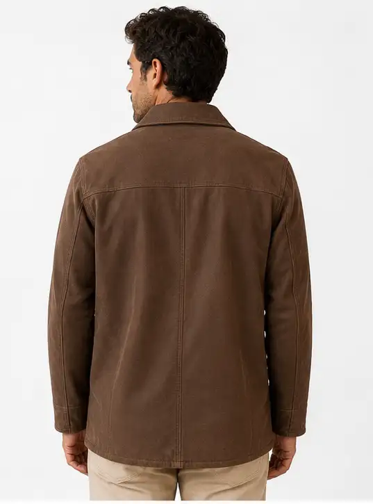 Men’s Premium Brown Leather Jacket - Photo 4