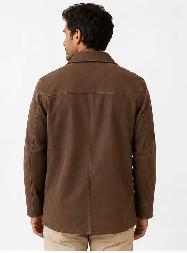 Men’s Premium Brown Leather Jacket - Photo 4