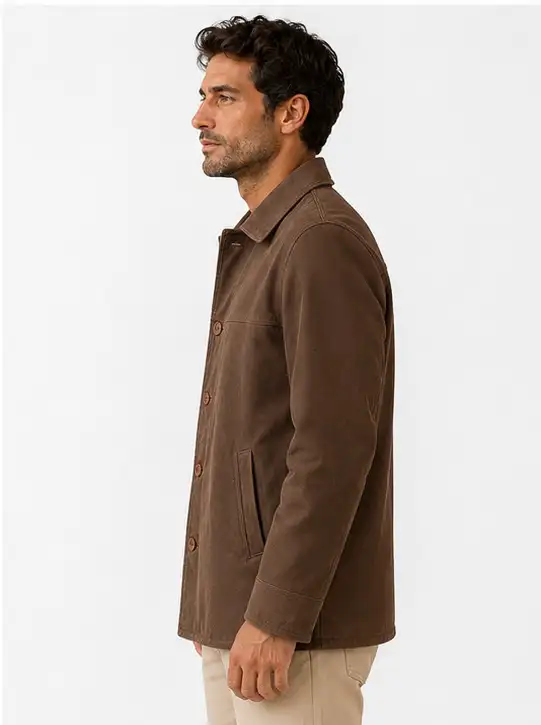 Men’s Premium Brown Leather Jacket - Photo 5