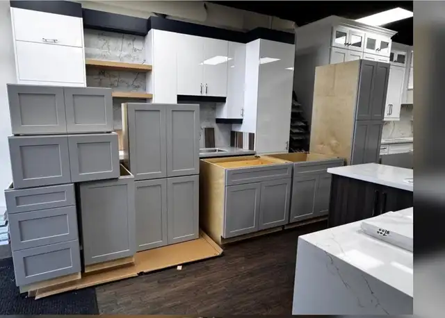 Gray kitchen cabinets!