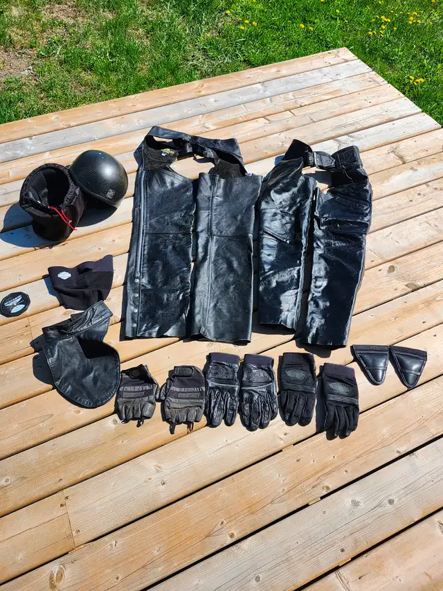 MOTORCYCLE ACCESSORIES / CHAPS GLOVES HELMETS ETC.