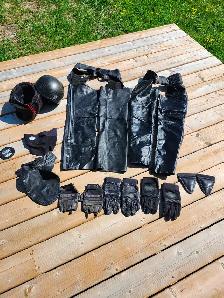 MOTORCYCLE ACCESSORIES / CHAPS GLOVES HELMETS ETC.