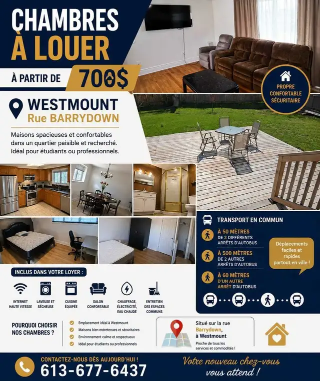 Chambres modernes à louer