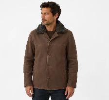 Men’s Sherpa Collar Leather Jacket - Photo 2