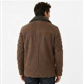 Men’s Sherpa Collar Leather Jacket - Photo 4
